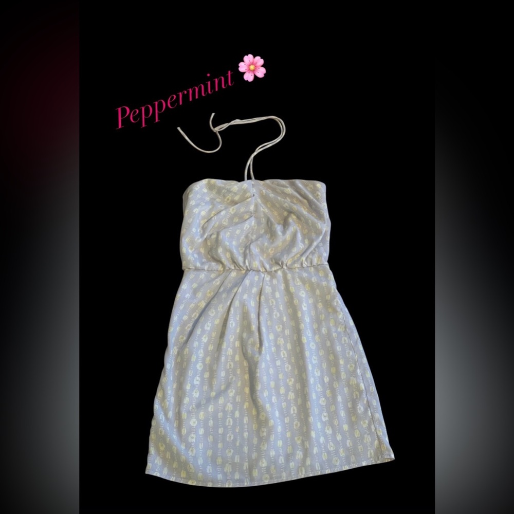 Peppermint Women’s Light Gray & Yellow Dress with Print